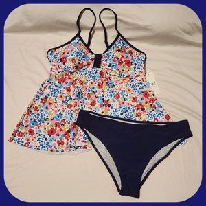 BEACHSISSI || Animal Floral Print Ruffled Tankini Set (SIZE XL)